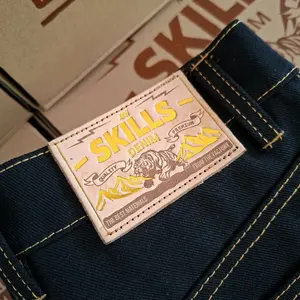 SKILLS DENIM denim brown indigo weft 14oz kaku sanforized raw denim