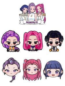 Set de 7 piezas de Pins de Esmalte de KPop Demon Hunters, RUMI, MIRA, ZOEY, Broche de Anime, Insignia para Chaqueta, Mochila, Accesorios de Moda, Joyería, Regalo para Fans y Amigos.