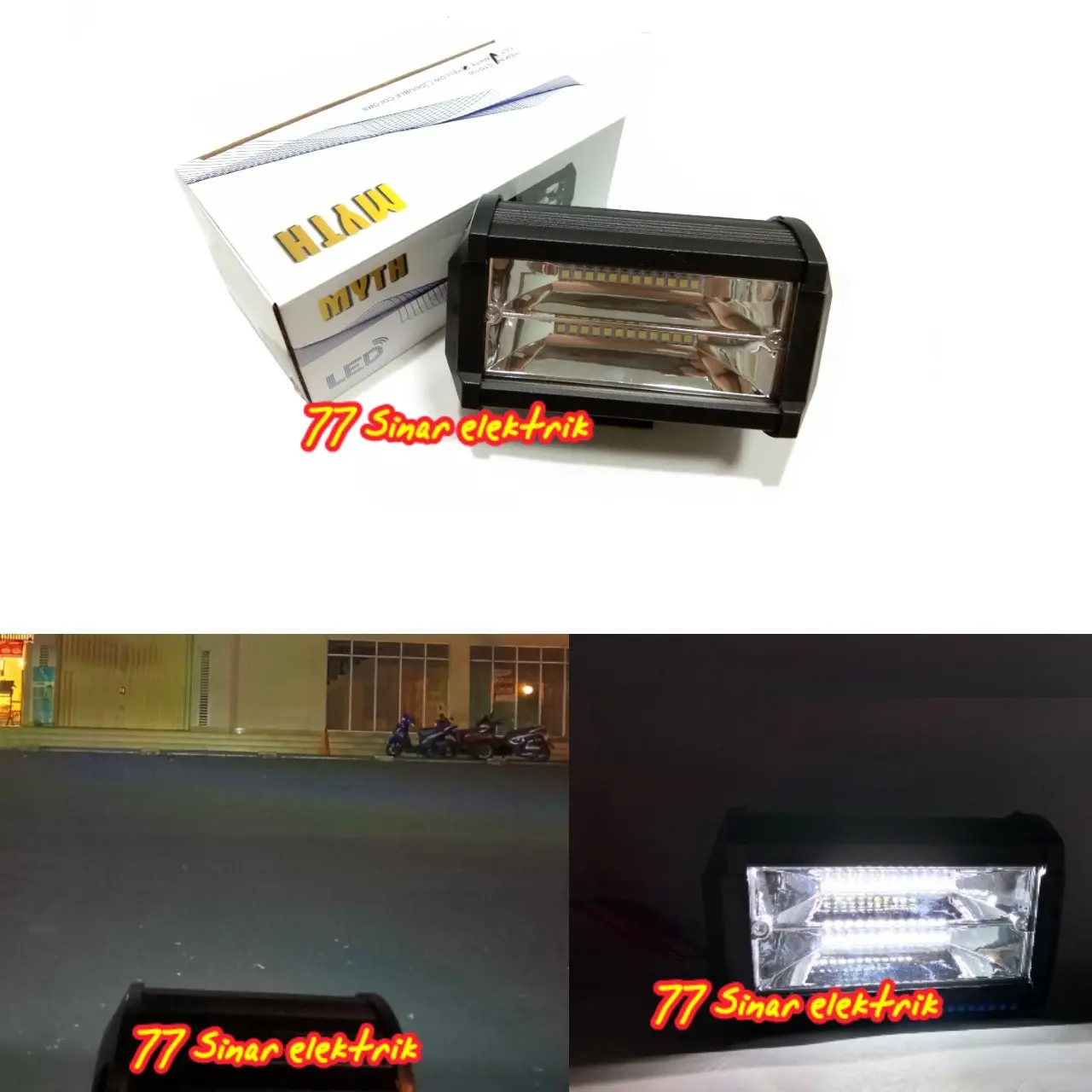 Lampu Tembak Sorot Led 24 Mata MYTH Cree Putih Lampu Tembak Led Motor Mobil 12 -24 Volt