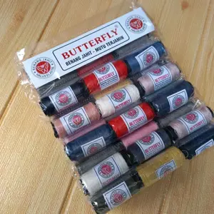 Benang jahit renceng butterfly isi 36 warna warni