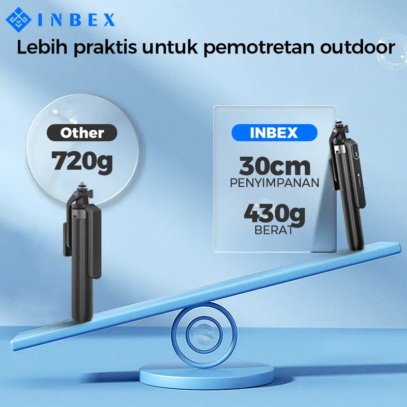 【COD】【24H Shipping】INBEX IB180 Tripod tongsis quadpod handphone Bluetooth 1.8m Memperkuat Tiang Penancap tongkat jalan 3