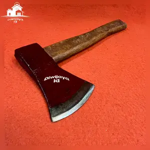 Kapak Baja Cacah Tulang Sapi Super Tajam - Kampak Belah Potong Kayu Tukang Bangunan, Panjang 33 cm