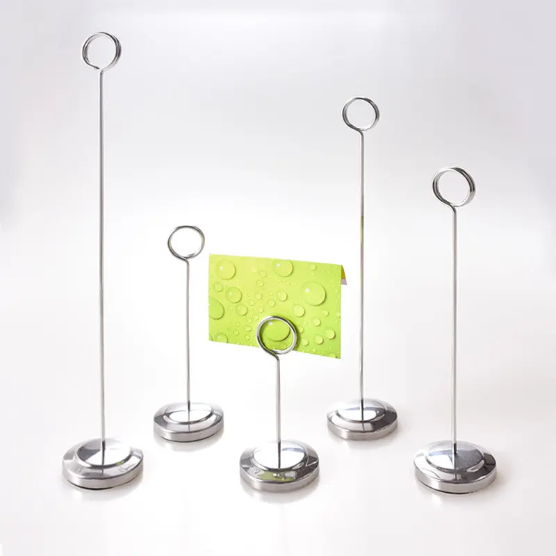 20/25/30cm Stainless Steel Menu Card Display Stand / Wedding Restaurant Table Number Holder Stand / Note Clamp