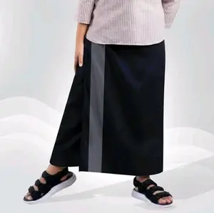 [PREMIUM] Sarung Instan Anak Hitam Garis Abu Abu - Sarung Celana Praktis Anak Cowok Berkualitas Usia 2 - 12 Tahun