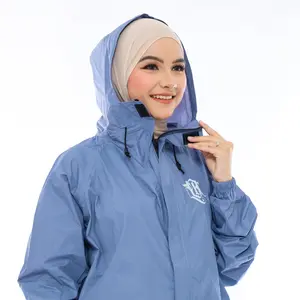 New ZDK Full Press Jas Hujan Stelan Jaket Celana Dewasa Unisex Laki-Laki Perempuan Material PVC Karet Elastis Waterproof Dobel Perlindungan Zipper Waterproof
