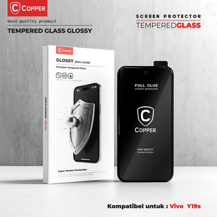 Gambar COPPER Tempered Glass Full Glue Glossy - kompatibel untuk Vivo Y19S dari Copper Samarinda Official Kota Samarinda Tokopedia