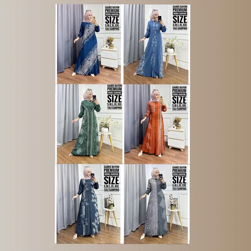 GAMIS RAYON PREMIUM TWILL MOTIF BATIK MODERN KAIN TWILL BUSUI FRIENDLY WUDHU FRIENDLY DRESS NYAMAN SIMPEL 1