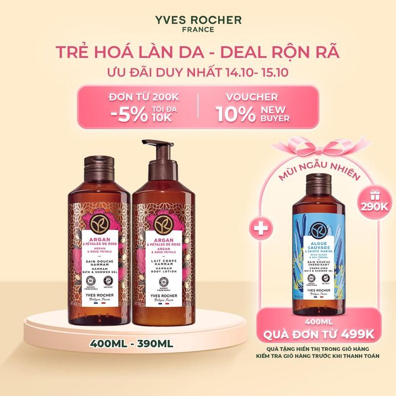 [YR] Combo sữa tắm 400ml & dưỡng thể 390ml Yves Rocher nhiều mùi hương