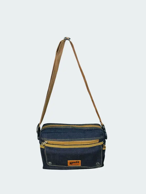 tas selempang slingbag casual cau55 termodis bahan jeans pria wanita 7