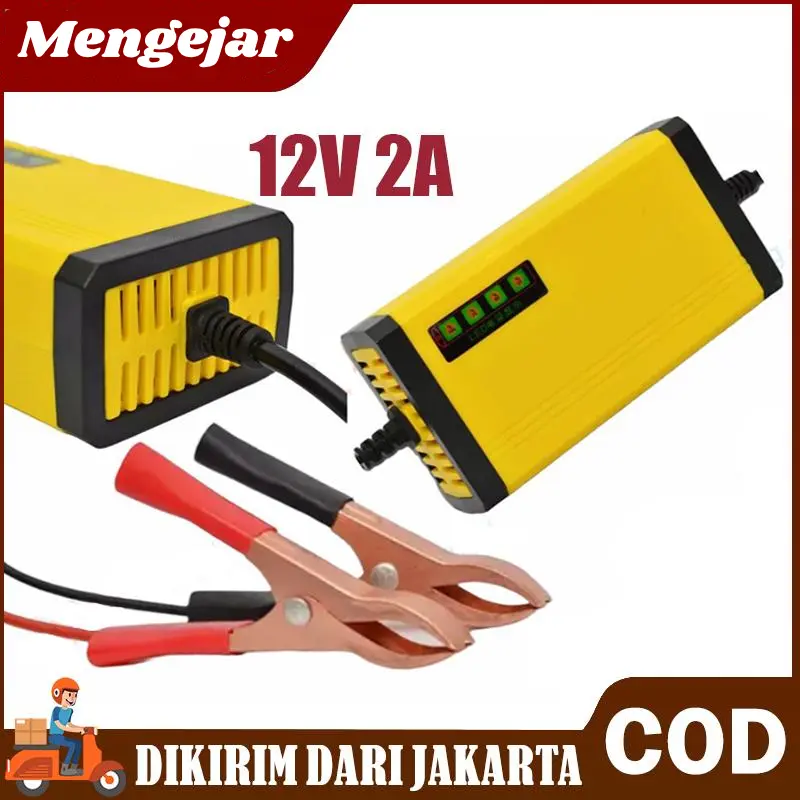 Pengisi Daya Aki 12V 6A Pulse Repair Pengisi Daya Aki Mobil Motor Otomatis Cerdas dengan Layar LCD 1