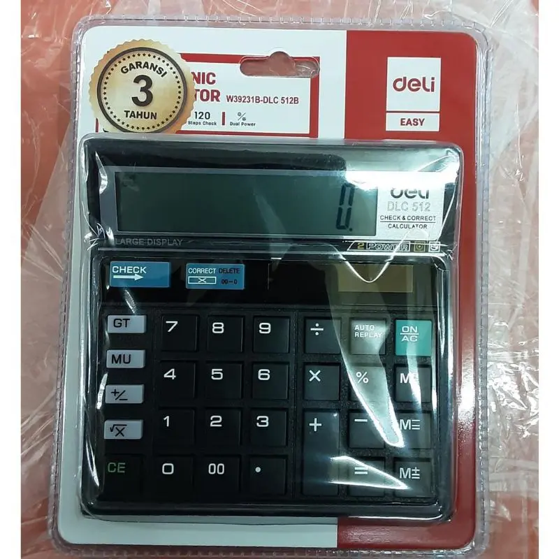 Deli Calculator W39231N-DLC512 Black Kalkulator