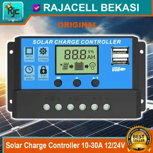 Solar Charge Controller PWM Panel Surya Regulator Pengisian 12-24V 30A