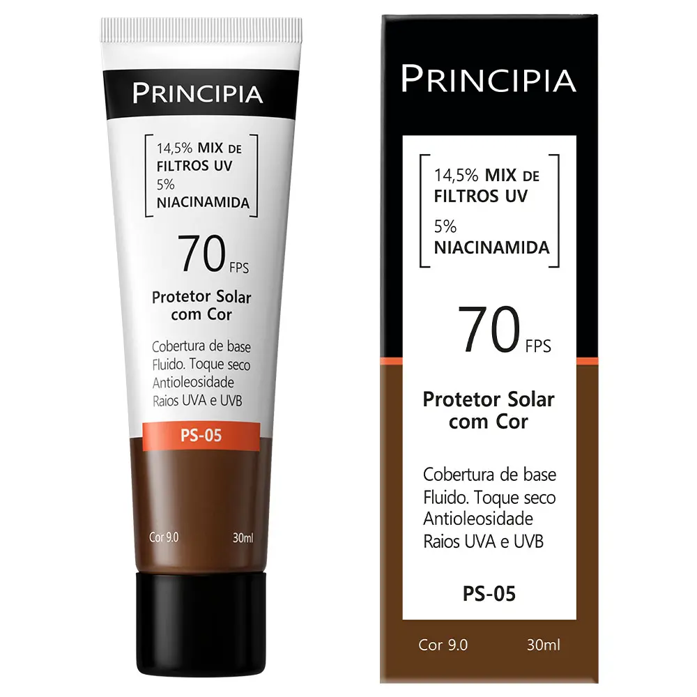 Imagem 10 de Protetor Solar Facial Principia Toque Seco Com Cor FPS 70 PS-05 | 30 ml