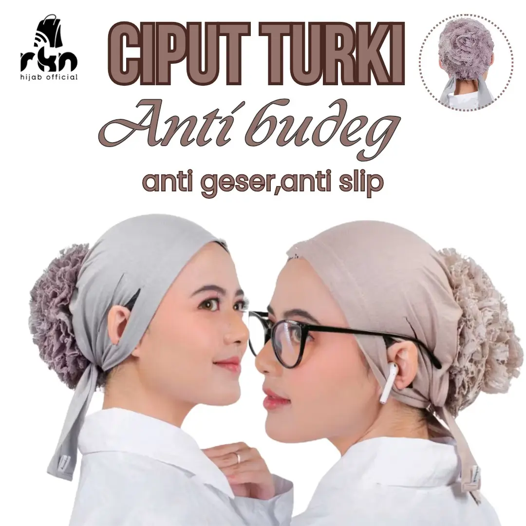Ciput turki anti budeg,ciput lubang di telinga,ciput daleman hijab Tali Kerudung Instan