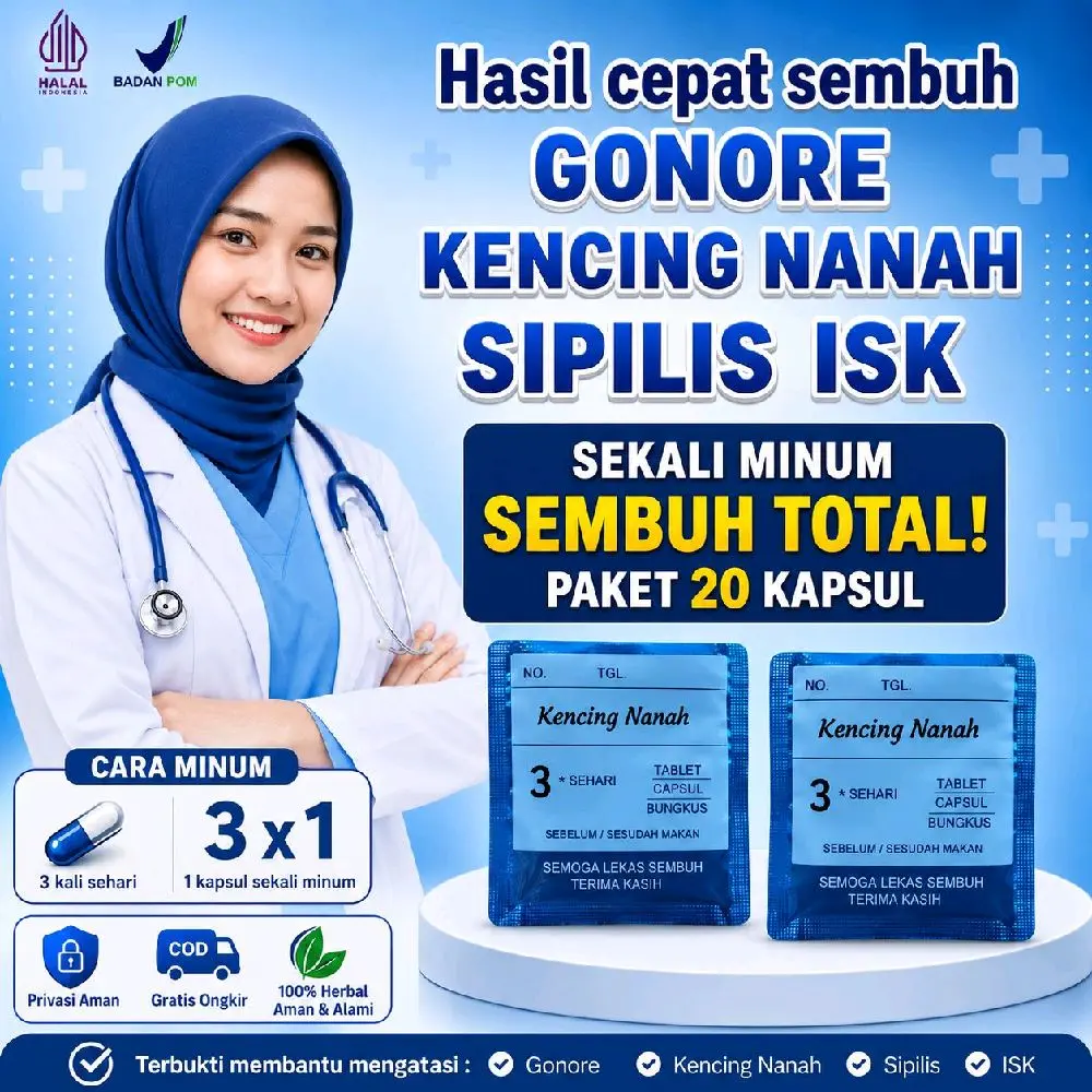 Obat Kencing Nanah Sipilis Gonore Sakit Kencing ISK Pria Wanita Isi 20 kapsul Sembuhkan Total 100%