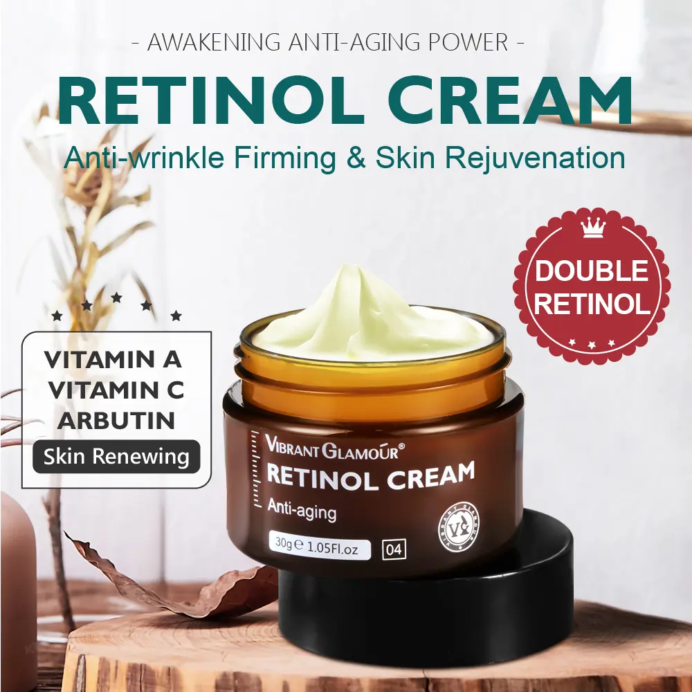 Retinol Cream Anti Aging Glowing Skin Firming Moisturizer Serum 30g Krim Penghilang Flek Hitam Pelembab Pemutih Wajah Cream Anti Penuaan Krim Jerawat Perawatan Kulit