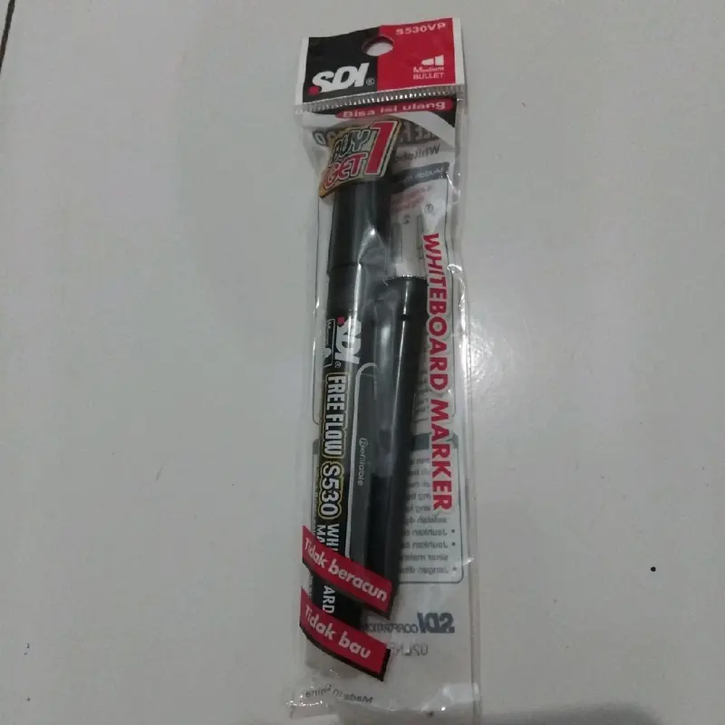 SPIDOL WHITEBOARD MARKER / SPIDOL BOARDMARKER / SPIDOL PAPAN TULIS / SPIDOL BISA DIHAPUS MERK SDI FREEFLOW S530 GRATIS 1 REFILL WARNA HITAM, BIRU DAN MERAH 1