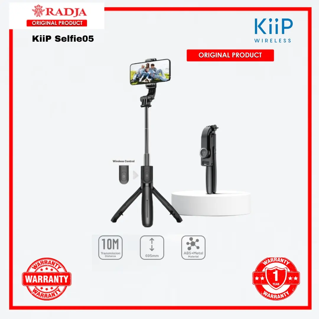KiiP Selfie05 Portable Selfie Stick Integrated Tripod 70cm 360° Rotation