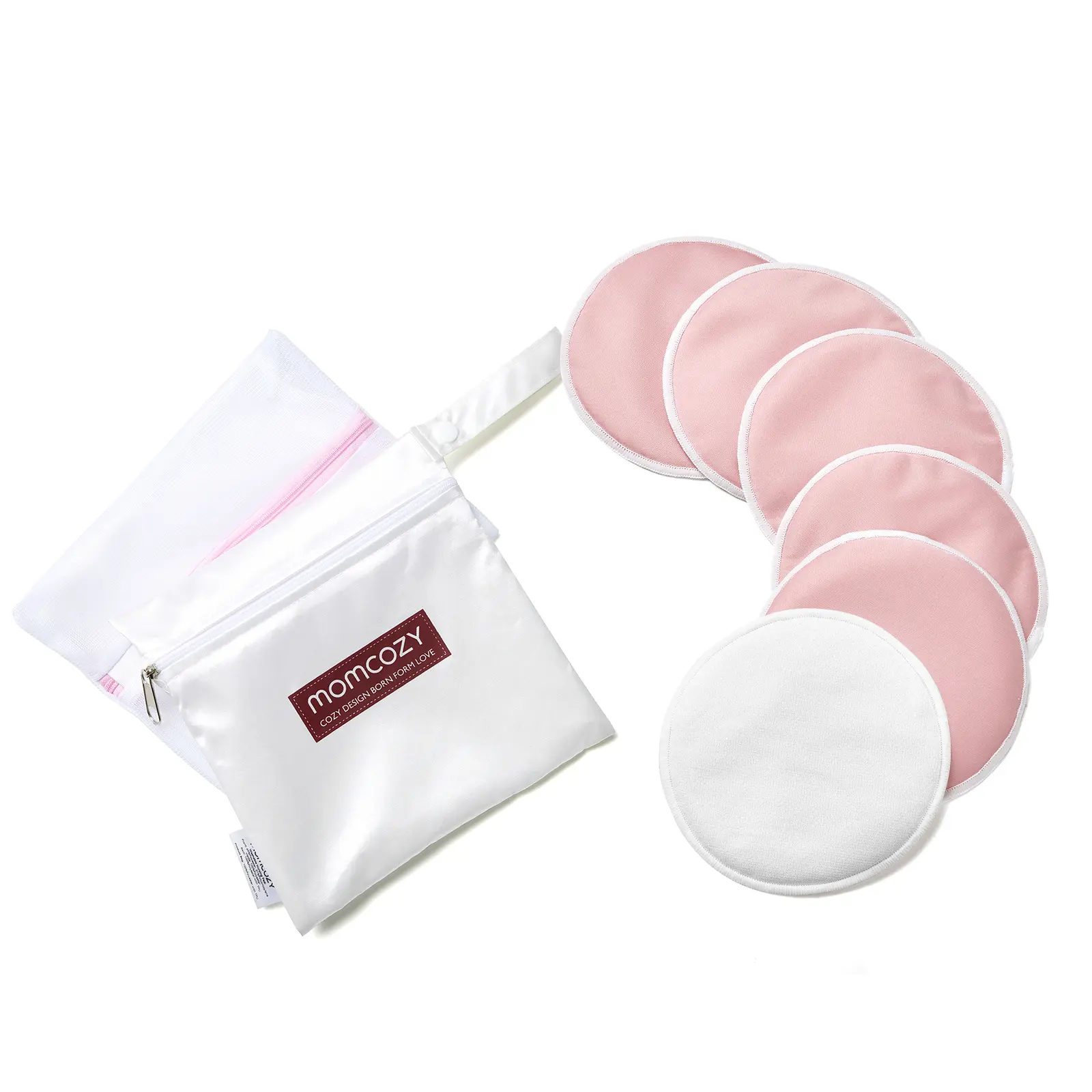 Reusable Breast Pads,Innovative Use of Absorbent Fabric & 3-layer Washable Nursing Pads,Ultra-thin Design,Invisible,Fast Absorption, Leak-poof, 6 Pack + Dry & Wet Separation Bag + Wash Bag