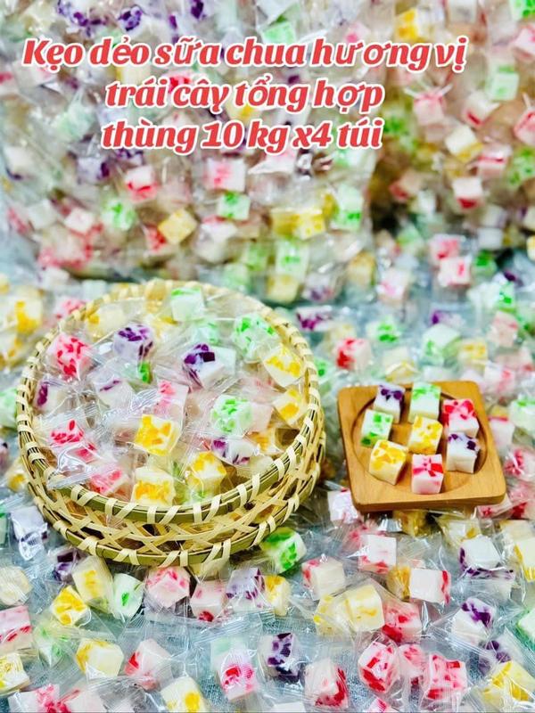  500gr Kẹo Dẻo Sữa Chua Hoa Quả Hương Trái Cây Mix Vị Siêu Ngon 