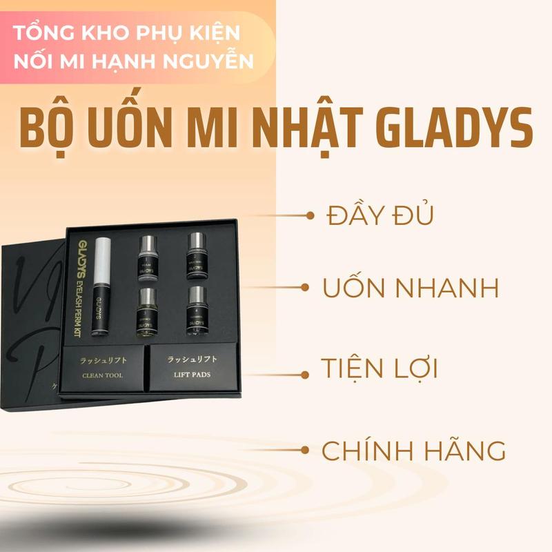 Bộ Uốn Mi Collagen GLADYS Cao Cấp Chính Hãng Full Set Keo Trục Thuốc Uốn Định Hình Collagen Bóng Mi 7 Món Nuôi Dưỡng Mi