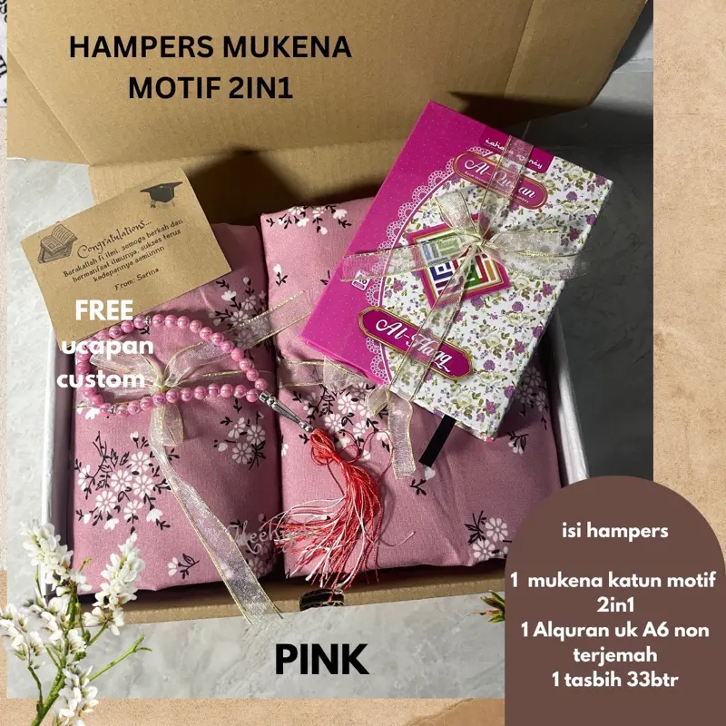 MEEHIJAB HAMPERS MUKENA MOTIF 2in1 KATUN KADO HADIAH LEBARAN