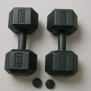 Barbel Hexagonal Kosongan Tanpa Isi 2 Biji Ukuran 7,5 KG Free tutup(2biji)