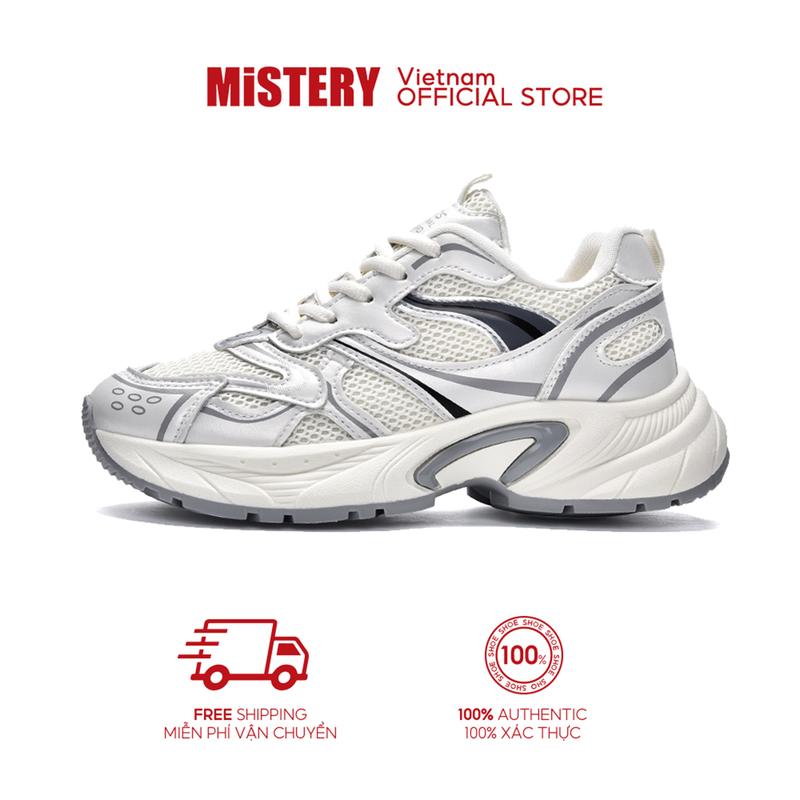 MiSTERY Giày Thể Thao Chạy Bộ Nữ Bạc 5cm Tăng Chiều Cao MIS-3451