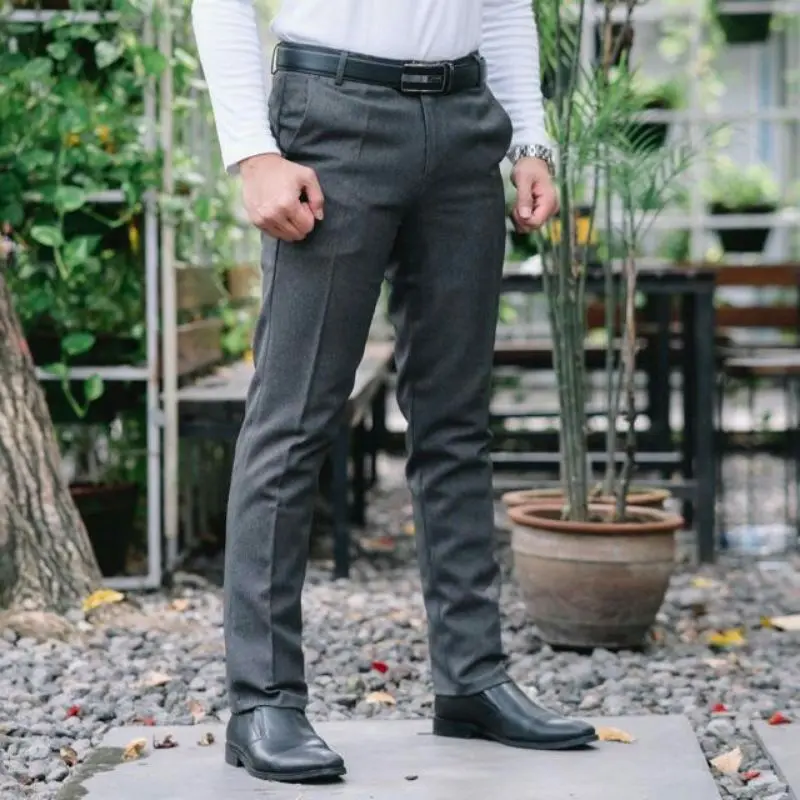 Celana  formal kerja pria slimfit bahan dasar woll