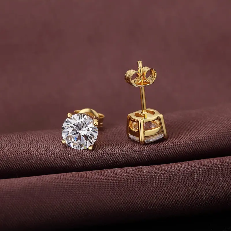 ANTING TUSUK XUPING WANITA ELEGAN PREMIUM PERMATA ZIRKON HIGH QUALITY MODE BARU harian tanaman anting-anting anting  desi Gold Emas Berlian Earrings jepit slundup 2