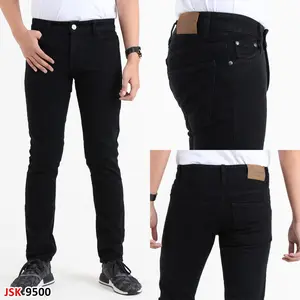 236JO - Celana Jeans Panjang Pria Slim Fit Denim Hitam Stretch Size 28-33