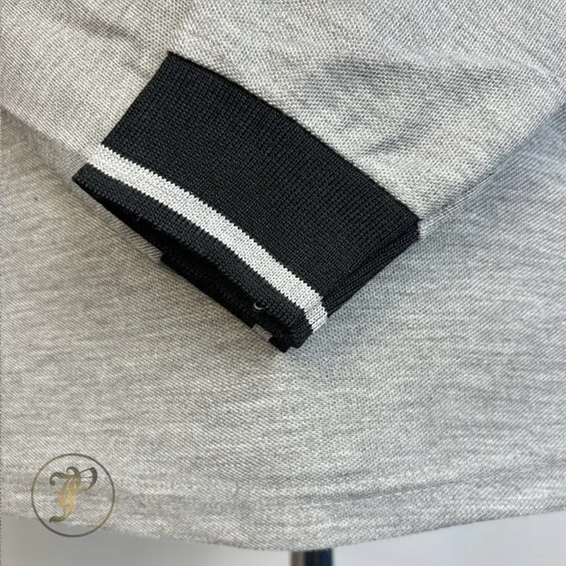 Profectum - Kaos Polo Unisex Lakos Pique Premium Lengan Panjang Kombinasi (Abu/Hitam) 3