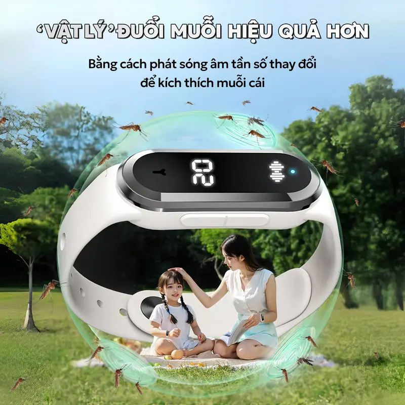 [Chống muỗi/chống tĩnh điện] M21 Vòng đeo tay chống muỗi siêu âm, mới, không dây, chống tĩnh điện, màn hình thời gian thông minh, được làm bằng silicon, thích hợp cho trẻ em, người lớn và phụ nữ mang thai, sử dụng ngoài trời 1