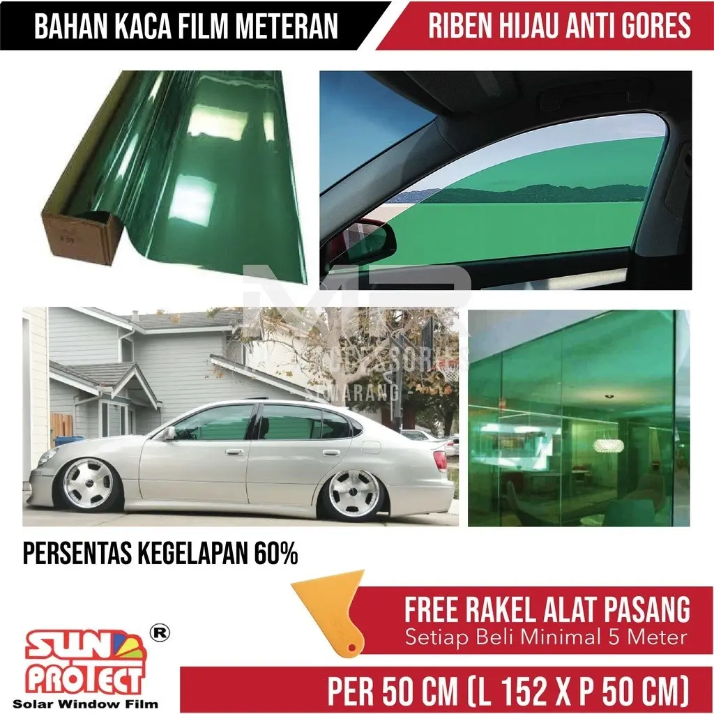KACA FILM HIJAU BOTOL KUALITAS PREMIUM UNTUK KACA MOBIL