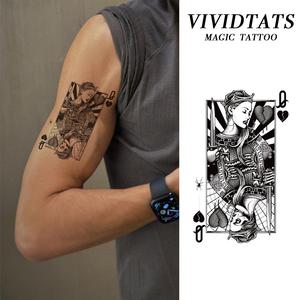 VIVIDTATS Queen Card Herbal Ink Tattoo Long Lasting 7 15 Days Waterproof Painless Body Art Sticker for Men and Women Organic Design tattoo  set tattoo  waterproof  30  days colored  tattoo  waterproof  30  days