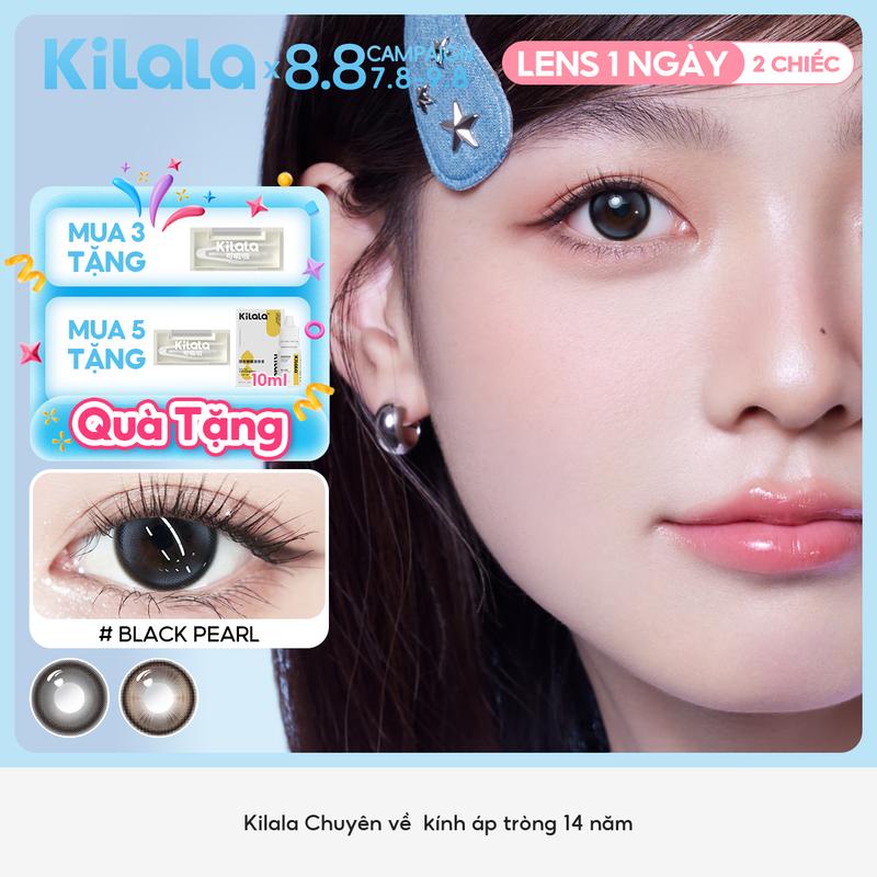 2 chiếc Kilala lens daily kính áp tròng 1 ngày Soft Hydrophilic Contact Lens màu Glass Sugar Brown DIA 14.2mm độ cận 0-7 lens nâu caramel ngọt ngào, tán sắc nhẹ nhàng, đeo êm dễ chịu cả ngày, phù hợp style nhẹ nhàng nữ tính