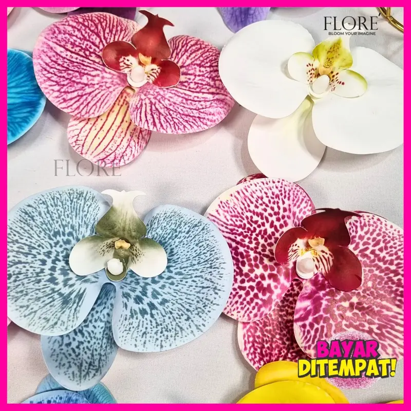 BUNGA ANGGREK BAHAN LATEX ARTIFICIAL / HIASAN MAHAR / BUNGA ANGGREK SATUAN (KN-434) 2