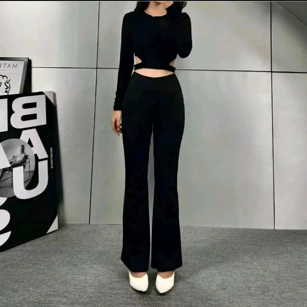 Terlarisssa!!!!!Celana Cutbray scuba highwis Cutbray panjang celana Cutbray wanita scuba Hitam Casual Basic Kerja