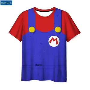 【Ready Stock】Super Mario Brothers Round Neck Short Sleeve t-Shirt Male Cartoon cos Same Stfxtlvqdztb