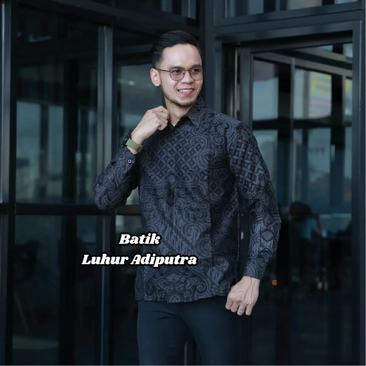 Cokro Aminoto Abu Kemeja Batik Pria Lengan Panjang dan Pendek Katun Prima Premium Anak Muda S M L XL XXL 4L 5L Luhur Adiputra