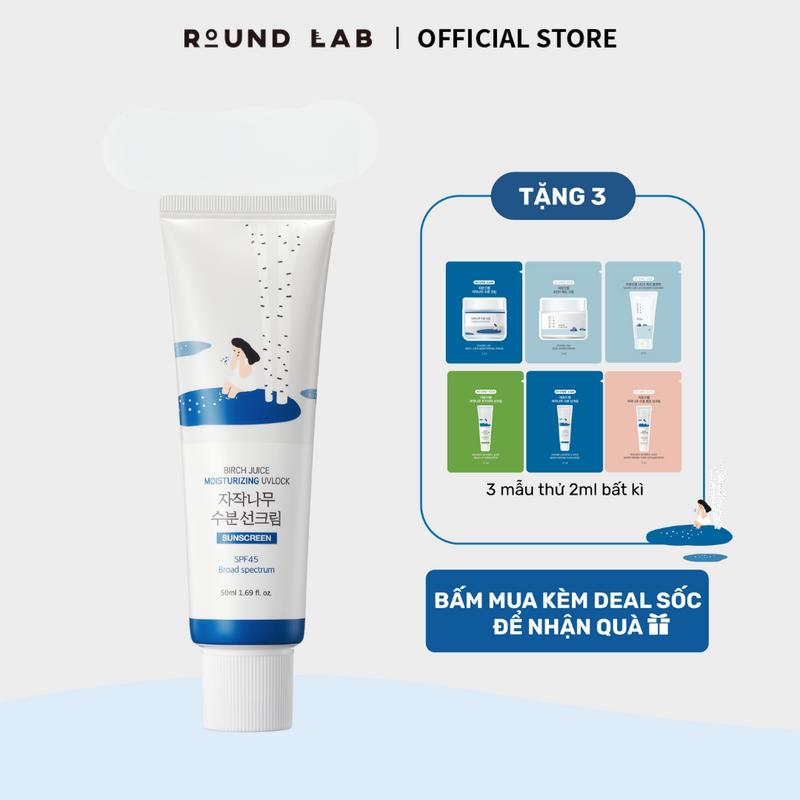 Kem Chống Nắng Hóa Học Round Lab Birch Juice Moisturizing Sunscreen 50ml