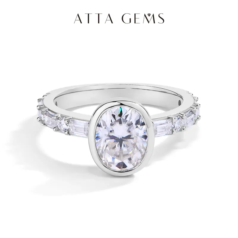 2.0CT Oval Cut D Color VVS1 Fashion Synthetic Moissanite  Beauty Jewelry Ring Anniversary Engagement Gift R155 6