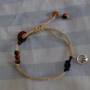 【Zubiu】Gelang Gesper Perdamaian Amber Gelang Tangan Tenun Tangan Wanita B832