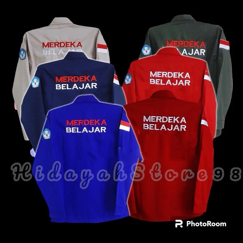 BAJU SERAGAM MERDEKA BELAJAR KEMEJA PDH LENGAN PANJANG MERDEKA BELAJAR PDL MERDEKA BELAJAR SERAGAM PENDIDIKAN GURU PENGGERAK MERDEKA BELAJAR KEMEJA DRILL MERDEKA BELAJAR Bordir Sekolah 1