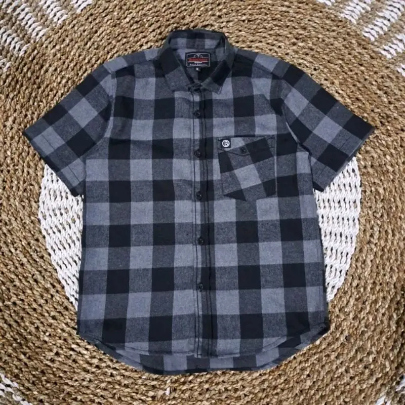 Kemeja Flanel Anak Cowok Cewek Lengan Pendek Umur 6-13 Thn Kwalitas Distro Best Seller