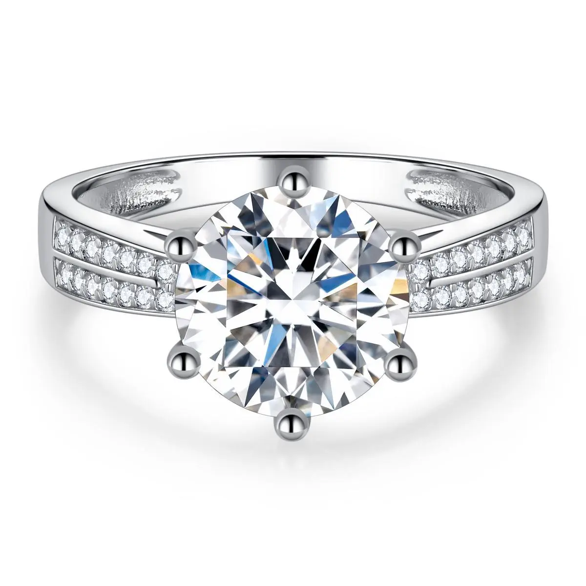 【#14】（Queen）925 Sterling Silver Synthetic Moissanite rings