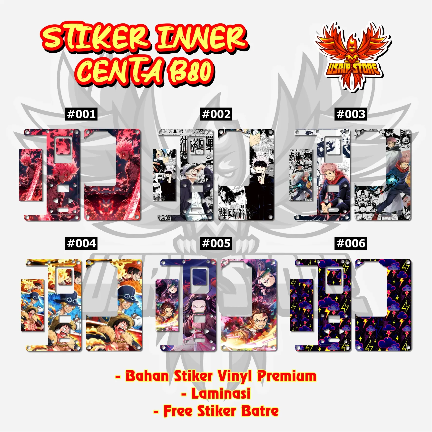 STIKER GARSKIN INNER CENTAURUS B80 / STIKER B80 / INNER B80 / B80 / CENTA B80/B80/ DESAIN BARU PART 2
