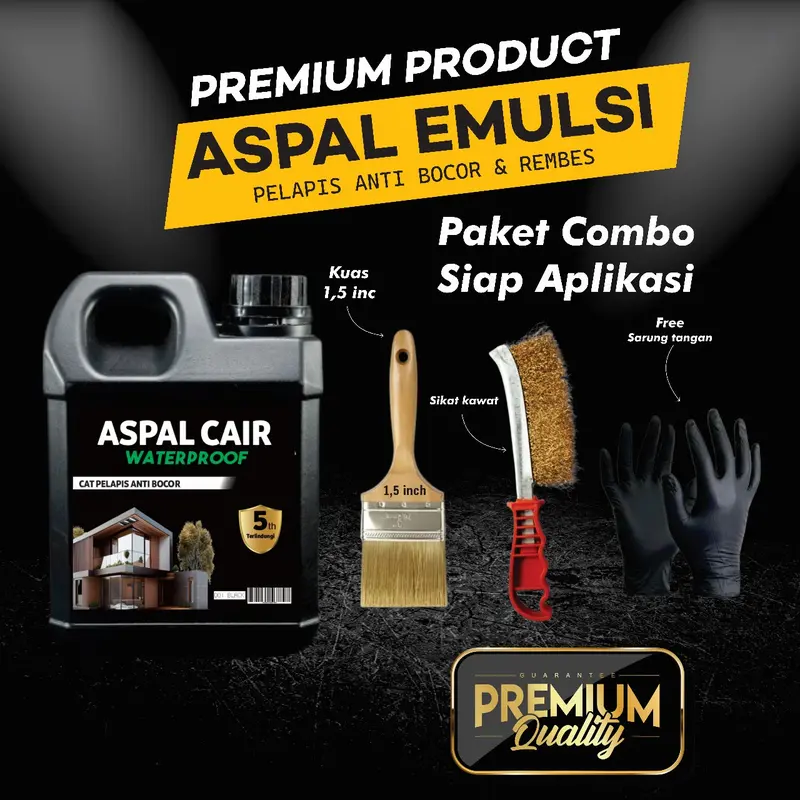 ASPAL CAIR PAKET COMBO/CAT PELAPIS ANTI BOCOR 1 KG 0