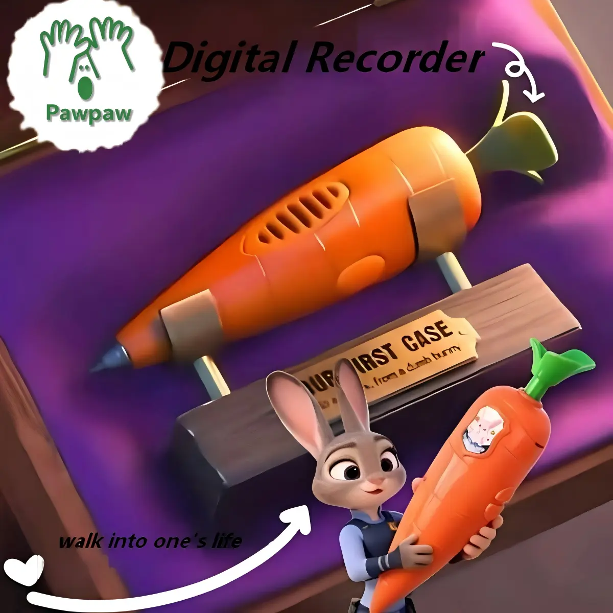 Alat Perekam [COD]Suara Karakter Zootopia - Mainan Lucu Judy Hopps & Nick Wilde dengan Wortel, Hadiah untuk Anak Sekolah Dasar