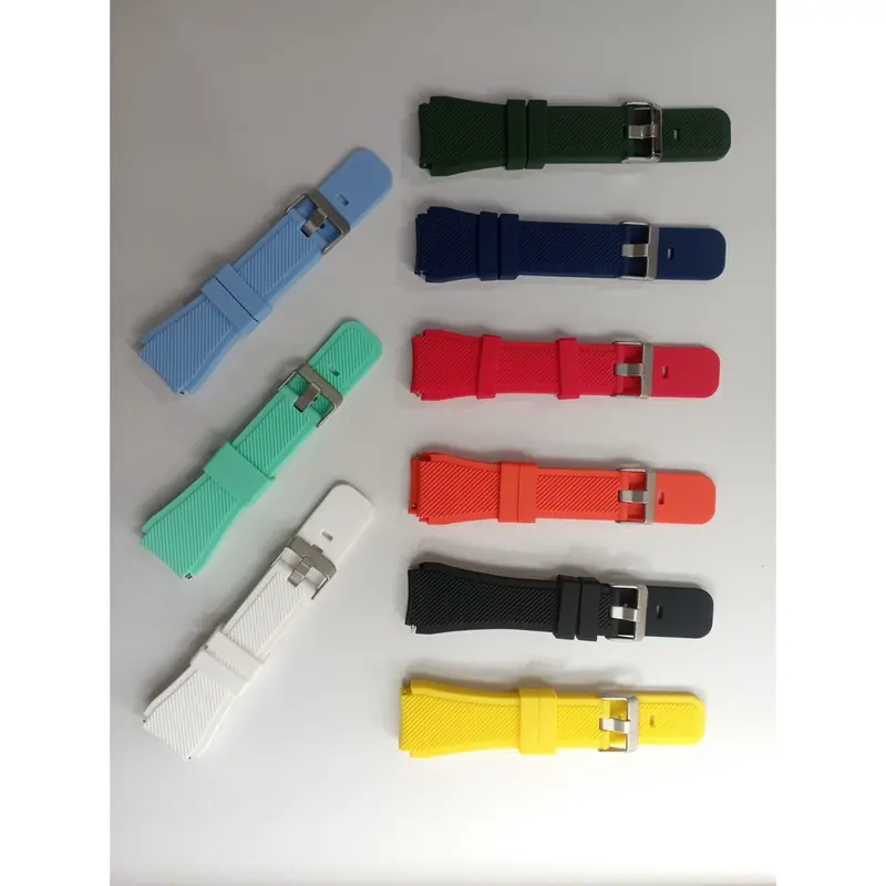 Avvic x Tali Jam Tangan Silikon 22mm Strap Silicone Mi Watch 46mm Sport Rubber Wristband Black Blue Green Grey Pink Karet Red Sporty White Yellow Accessories 8